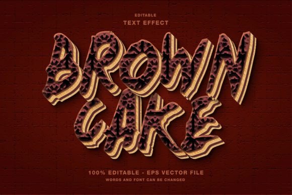 Brown Cake Editable Text Effect for Illustrator