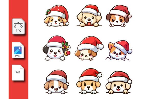 Christmas Peeking Dogs: A Festive Design Resource