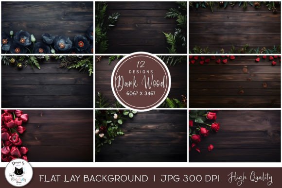 Mastering Visual Storytelling with Botanical Dark Wood Flat Lay Backgrounds