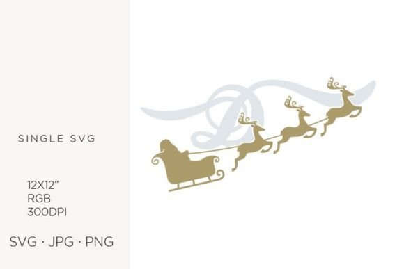 Santa Claus Sky Sledge Letter D SVG Guide