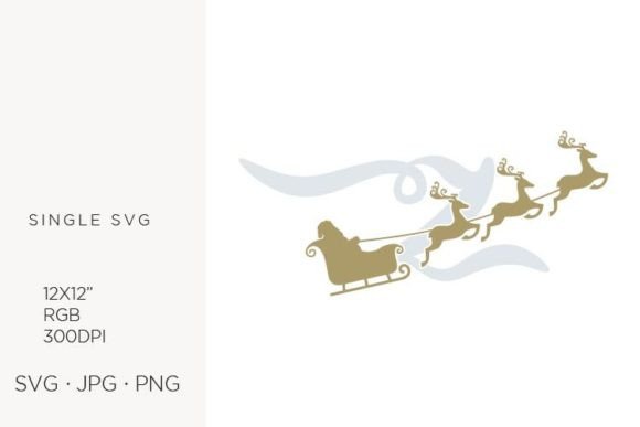 Santa Claus Sky Sledge Letter Z SVG