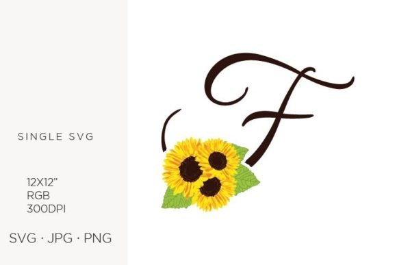 Sunflowers Letter F: Elevating Digital Design with Scalable Vector Art